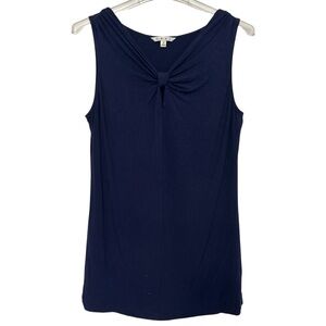CAbi Navy Knot Front Tank Top